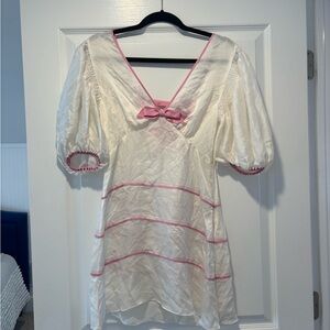 LoveShackFancy Elegant Cream and Pink Women's Sleepwear